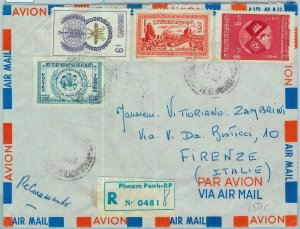 91207 - CAMBODIA Cambodge - Postal History - AIRMAIL COVER to ITALY  - Malaria