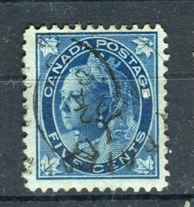 CANADA; 1897 classic QV Maple Leaf issue used 5c. value