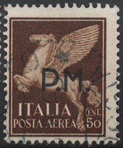 ITALY 1943 Sc MC1 Used 50c Military Airmail stamp, VF, cv $3.00