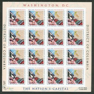 US #3813 37¢ District of Columbia, Sheet of 16