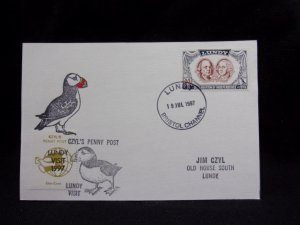 LUNDY: LUNDY STAMP USED ON 1997 POSTCARD