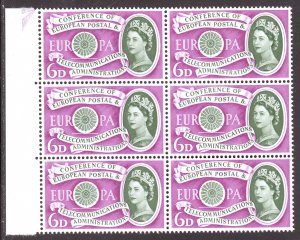 Great Britain - Scott #377 - Block/6 - MNH - SCV $10.50