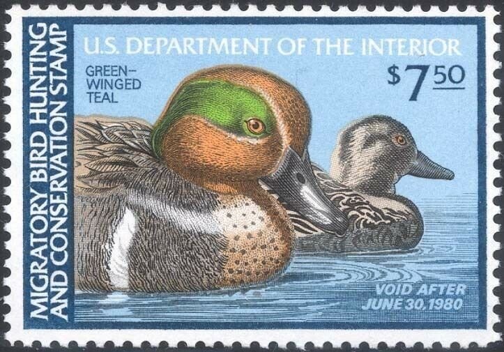 RW46, Green-winged Teal Federal Duck Stamp VF OG NH - Stuart Katz