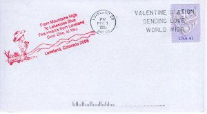 VALENTINE STATION SENDING LOVE WORLD WIDE - LOVELAND, CO  2008   FDC15034