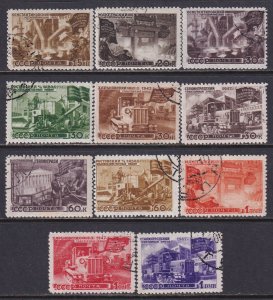 Russia 1947 Sc 1172-82 War Damaged Cities Factories Reconstruction Stamp CTO