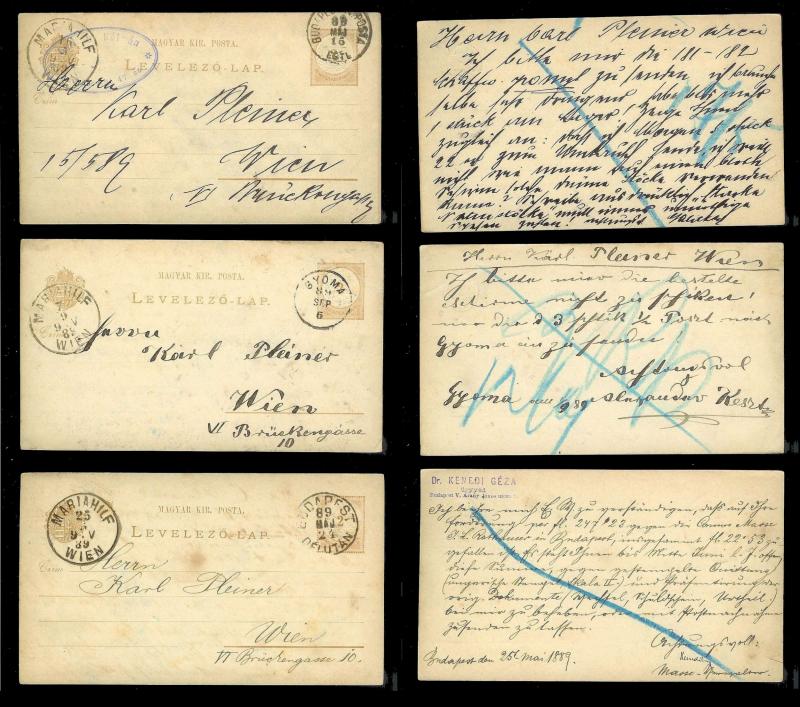 HUNGARY (60) Early Postal Cards All postally cancelled & used c1890s