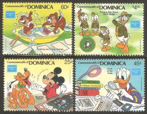 DOMINICA Sc# 954 - 957 MHN FVF Set4 Disney Cartoon Characters Mickey Mouse