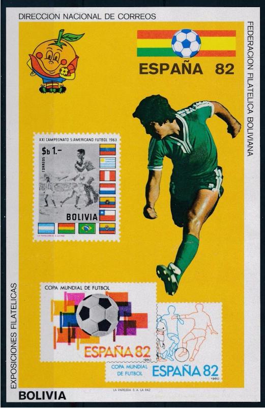 [69029] Bolivia 1981 World Cup Football Soccer Spain Imperf. Souvenir Sheet MNH