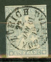 Switzerland 31a (thin paper) used CV $7500