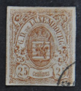DYNAMITE Stamps: Luxembourg Scott #9 – forgery