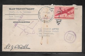 #C25 First Flight FORT GREELY AK. TO SAN FANCISCO CA. FEB/28/1942 (A1055)