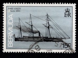 BERMUDA Scott 487 used Sunken Tall Ship stamp