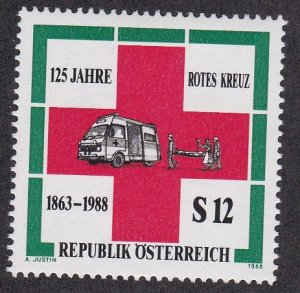 Austria # 1427, International Red Cross 125th Anniversary, NH, 1/2 Cat.