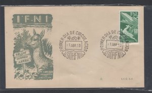 Ifni  #C50  (1953 60pta Airmail issue) on unaddressed cachet FDC