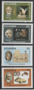 1987 Uganda Mi. 554 - 557 Great Scientific Einstein Benz Hippocrates Newton-