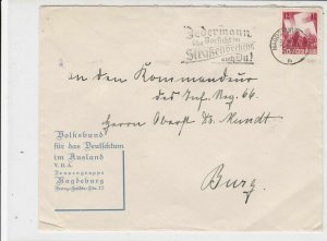 Germany 1936 Magdeburg Cancel Slogan Cancel Stamps Cover Ref 23325 