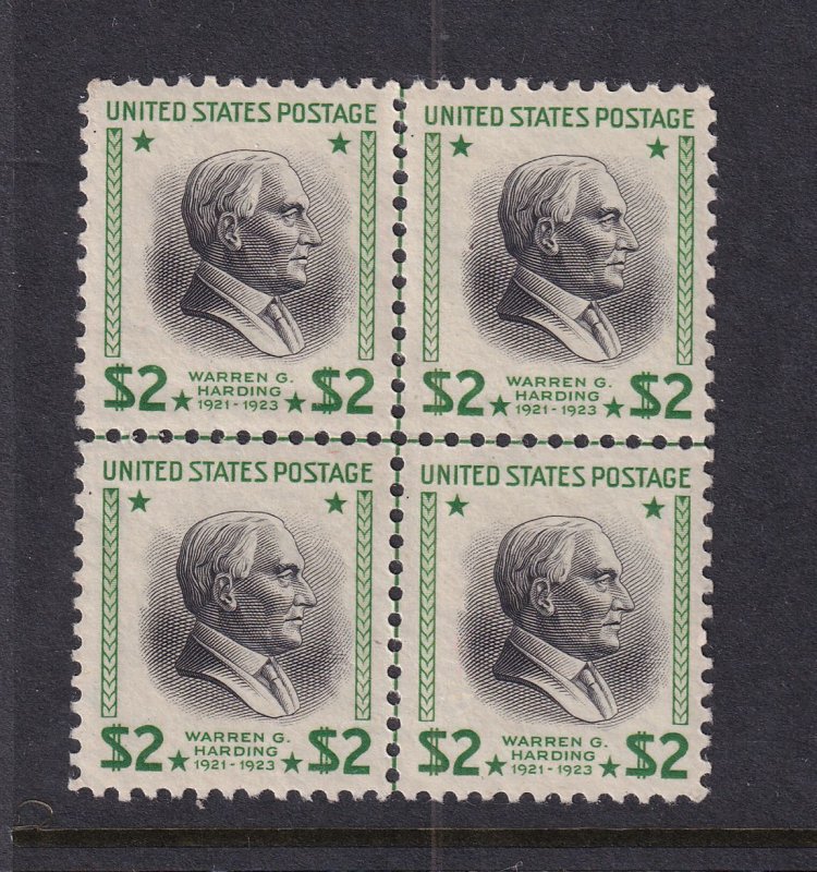 1938 Harding $2 PREXY Sc 833 MNH center line block of 4 Presidential Series (K5