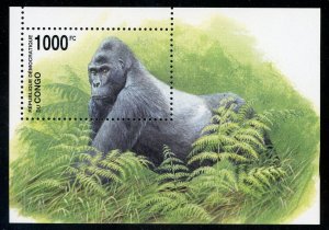 Congo $1000 Gorilla Monkey Souvenir Sheet MNH U114 