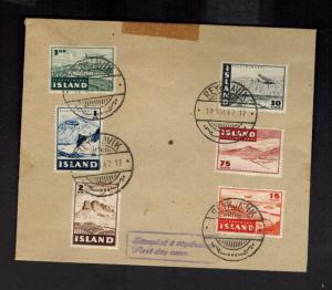 1947 Iceland First Day FLight Cover # C21-C26 FFC FDC