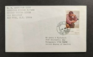 1975 SS American Lynx Sea Post Cover Hong Kong to Montgomery OH