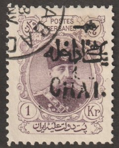 Persian/Iran Stamp, Scott# 408, inspected, CTO, black surcharge, #Q-6