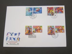 United Nations (NY,Vienna,Geneva) 1996 Sc 205-6,289-90,683-4 FDC