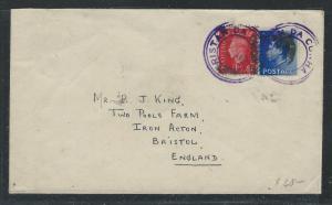 TRISTAN DA CUHNA (P1101B) KGVI 1D+ KE VIII COVER TO ENGLAND