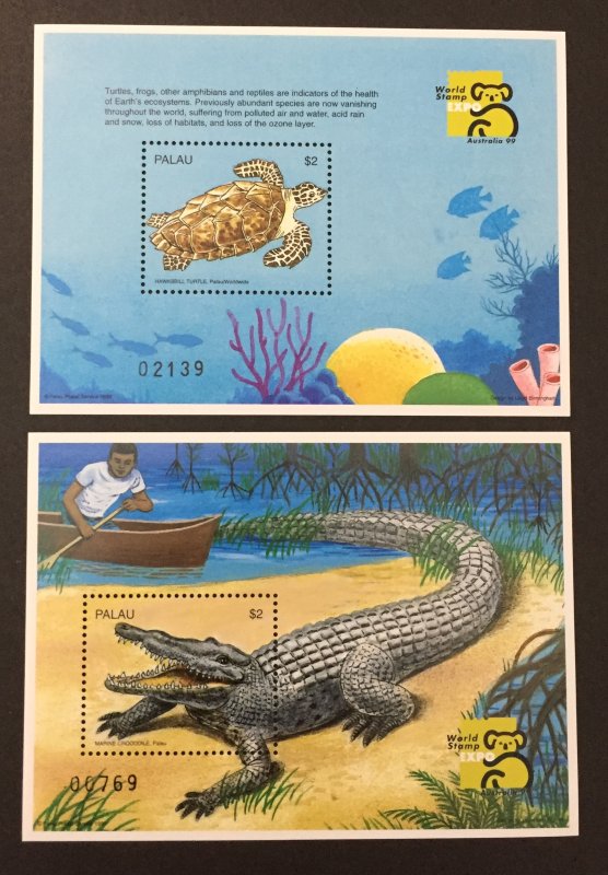 Palau 1999 #496-7 S/S, Endangered Species, MNH.