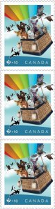 Canada B35 Community Foundation Animals Hot Air Balloon P+10 strip 3 MNH 2024