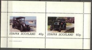 {ST191} Staffa Scotland Cars (1) Sheet of 2 MNH Local Cinderella !!