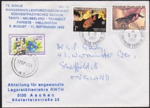 FRENCH POLYNESIA 1980 cover Manganese nodule research trip cachet !........B3814