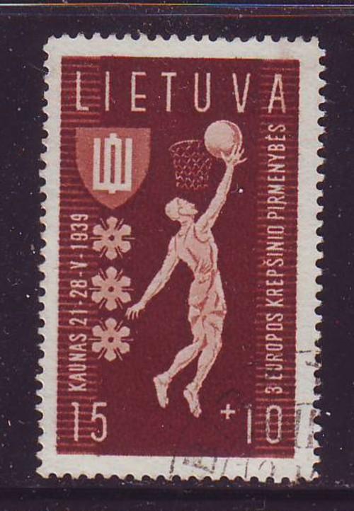 Lithuania Sc B52 1939 Basket Ball Championships stamp used