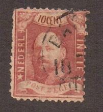 Netherlands Indies 1868  used Willem III   10ct