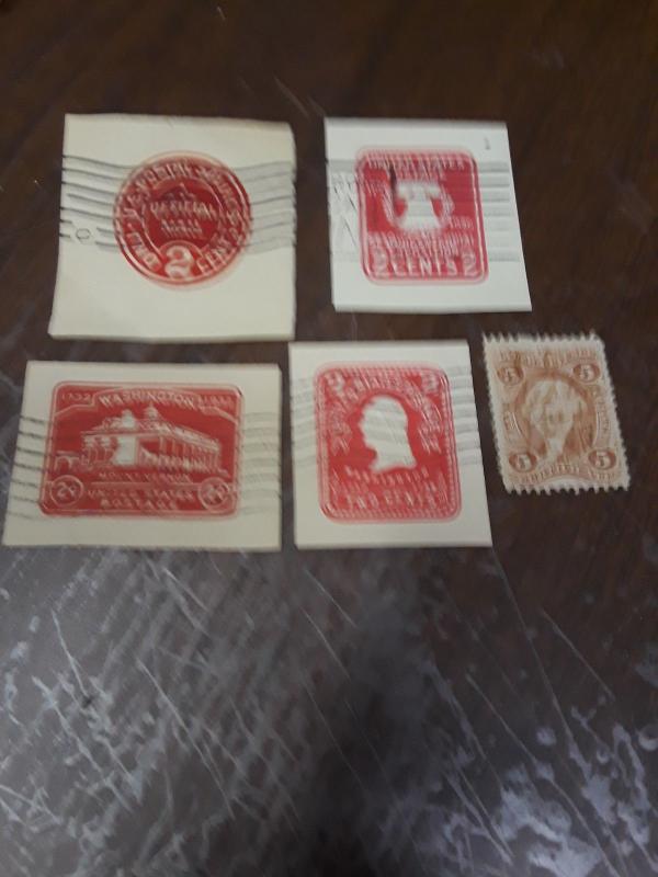 1900 1932 Cut Square & 5c Revenue