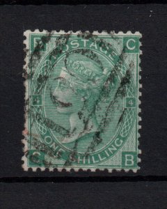 GB QV 1/- green SG117 Plate 4 used C51 St  Thomas West Indies WS30962 
