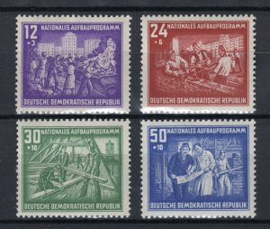 GERMANY DDR DEMOCRATIC REPUBLIC 1952 RECONSTRUCTION SCOTT B22-B25 PERFECT MNH