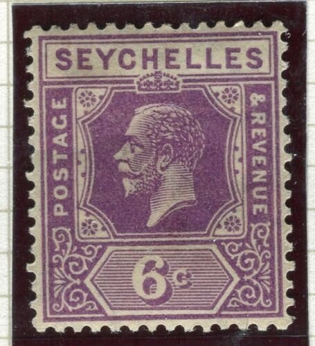 SEYCHELLES; 1922 early GV issue fine Mint hinged Shade of 6c. value 