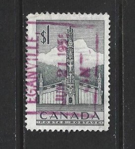 CANADA - #321 - $1 TOTEM POLE USED STAMP EGANVILLE, ON CANCEL