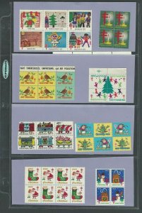 Xmas Seal Collection #3 88 Fresh Seals In Blocks On Heavy Duty Acid Free Page--