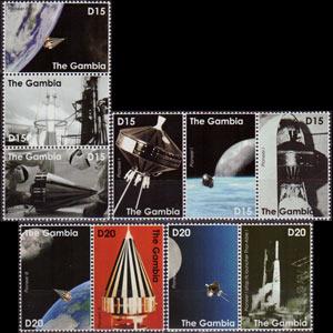 GAMBIA 2008 - Scott# 3147-50 Space 50th. Set of 10 NH