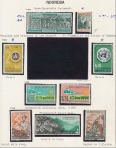 Indonesia 1967- 68 Mi 592-609 610, 618-622 24 Stamps Scans show MNH (**), MH (*)