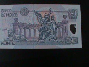 ​MEXICO-2001-P106-75TH ANNIV: BANK OF MEXICO-$20 UNC.POLYMAR NOTE-HARD TO FIND