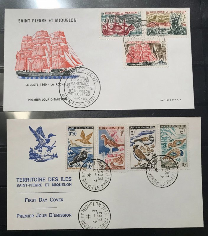 Saint-Pierre et Miquelon -- 11 covers Collection with Nice Cancel - HIGH VALUE