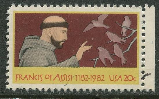 USA - Scott 2023 - Francis of Assisi- 1982 - MLH - Single 20c Stamp