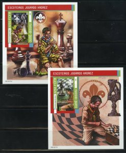 GUINEA BISSAU 2021 BOY SCOUTS & CHESS SET SET OF TWO S/S MINT NEVER HINGED