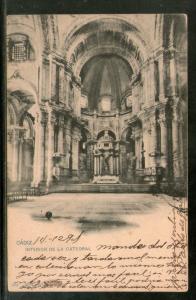 Spain 1901 Cadiz Interior of Cathedral Architect Used View Post Card # 1454-116