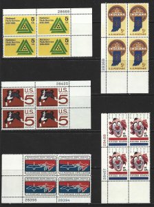 UNITED STATES - 1966 PLATE BLOCKS LOT MNH