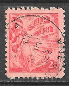 Cuba 446: 2c Freedom with flag and cigars, used, F-VF