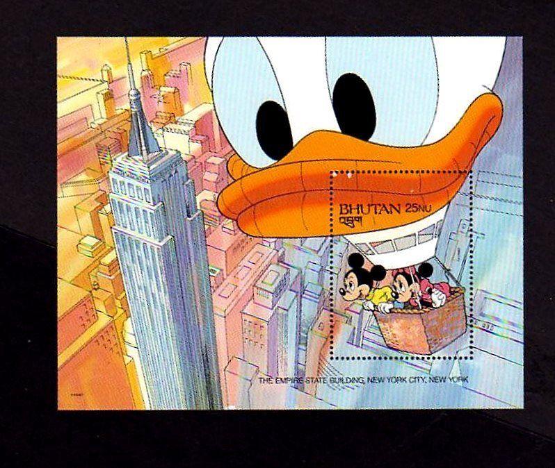 BHUTAN - 1991 - DISNEY - MICKEY - EMPIRE STATE BUILDING -  MINT - S/SHEET!