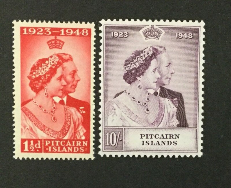 {BJ Stamps} PITCAIRN ISLANDS, #11-12, 1948 SILVER WEDDING, MNH. CV $44.75.